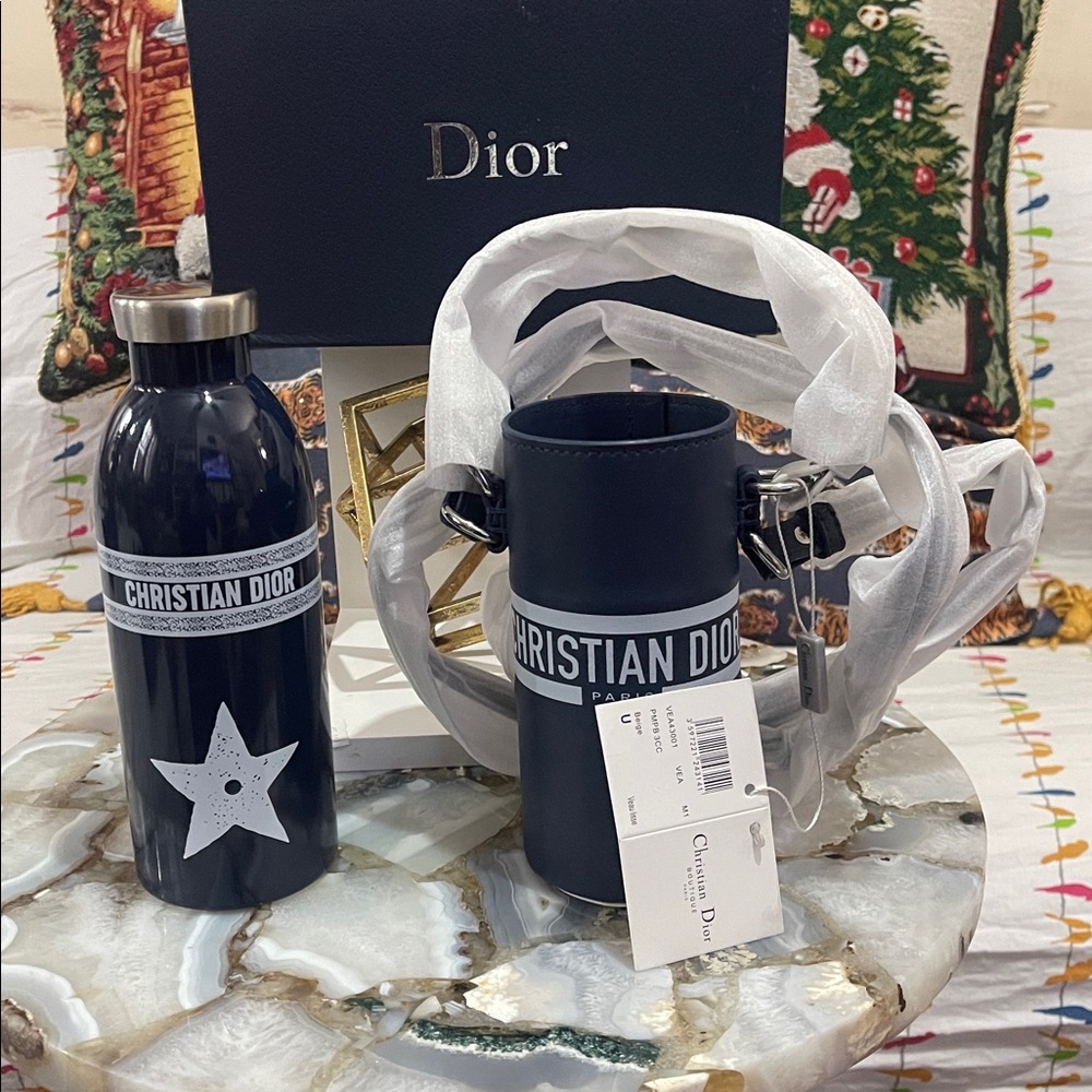 Dior stainless steel Water Bottle Tumbler white  Holder Limited VIP Gift GWP